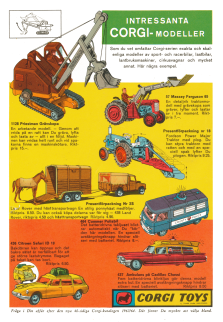 Reklam för leksaker från Corgi toys