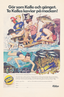 Reklam för Kalles Kaviar med en illustration av Jane Bark