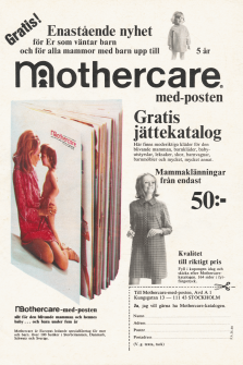 Reklam för postorderkatalogen Mothercare