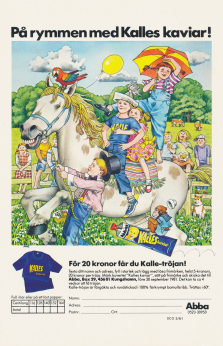 Reklam för Kalles Kaviar, illustrerad av Jane Bark