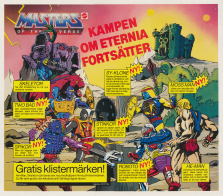 Extra bred reklamannons för nya "gubbar" från Mattels leksaksserie Masters of the universe
