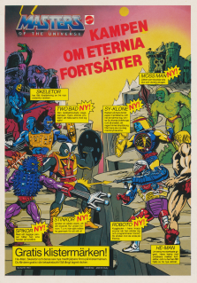 Reklamannons för nya "gubbar" från Mattels leksaksserie Masters of the universe