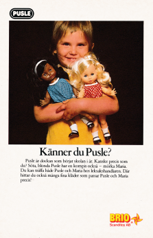 Reklam för dockan Pusle från BRIO
