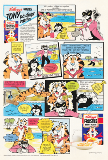 Reklam för frukostflingorna Frosties från Kellogg's i serieform