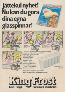 Reklam för King Frost, möjligheten att göra glass hemma