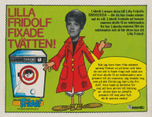 Annons för Lilla Fridolf och Önskeklubben där Lisbeth önskat en tvättmaskin till sin mamma