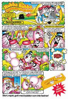Serieannons för Hubba Bubba där kletisarna drömmer önskedrömmar om att de äntligen får receptet och kan blåsa bra bubblor