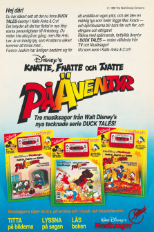 Reklam för musiksagor från Walt Disney, den här gången med historier från Ducktales