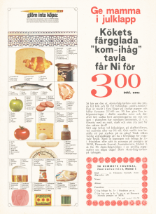 Reklam för en komihåg-tavla som barn tipsas om att ge sin mamma i julklapp