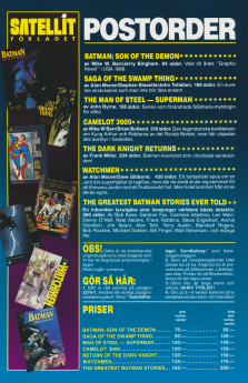 Reklam för Satellitförlagets postorderförsäljning av serietidningar