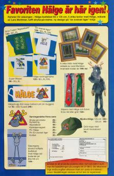 Annons där man kan kan beställa per postorder prylar med seriefiguren Hälge på