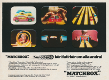 Annons som visar upp bilbanan Matchbox Superfast