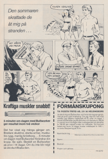 Reklam för styrketräningsverktyget Bullworker från Positiv Fritid