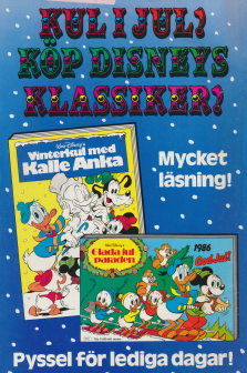Reklam för två julalbum från Disney som finns att köpa 1986