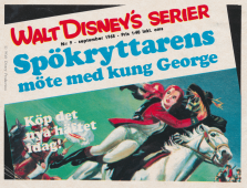 Reklam för nästa nummer i Walt Disney's Serier som heter Spökryttarens möte med kung George