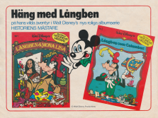 Reklam för seriealbumen i serien Historien Mästare från Walt Disney