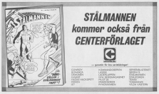 Reklam för Stålmannen från Centerförlaget