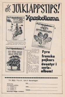 Reklam för seriealbumen i serien Knasbollarna