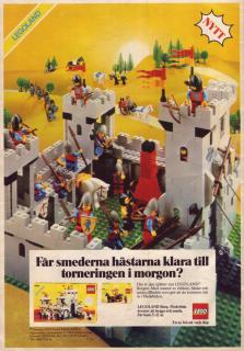 Reklam för LEGO Borg där den en grå borg står i centrum för en av nyheterna inom segmentet