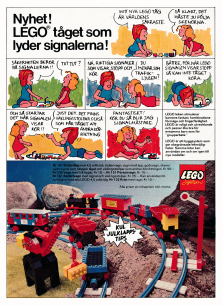 Reklam för nyheter från LEGO där det är deras tågserie som visas upp