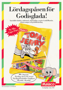 Reklam för lördagsgodispåsen Tom & Jerry
