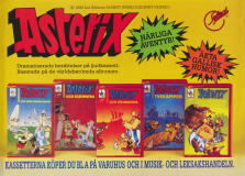 Reklam för berättelser på kassettband med historierna från Asterix seriealbum