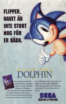 Annons för konsollspelet "Ecco the dolphin" från SEGA