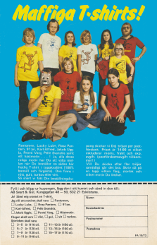 Reklam för köp av t-shirts med tryck på 