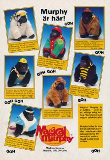 Reklam för gosedjuret Magical Murphy, en gorilla som låter om man trycker honom på magen