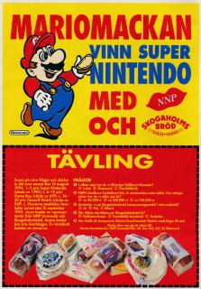 Tävlingsannons för Super Mario och Skogaholms bröd