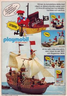 Reklam för Playmobil med pennor som man kan måla leksakerna med
