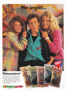 Reklam för godissnören från Malaco