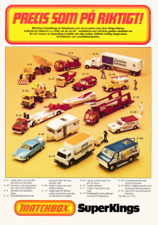 Reklam för leksaksbilarna Matchbox Superkings