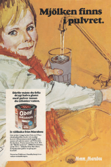 Reklam för Oboy chokladmjölk med mjölkpulver