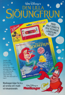 Reklam för musiksagan "Den lilla sjöjungfrun" från Disney-filmen med samma namn