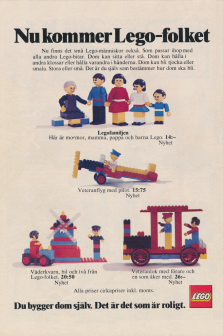 Reklam för LEGO-folket, en ny sorts byggklossar som är figurer