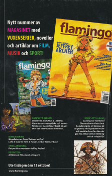 Reklam för tidningen Flamingo, med serier riktade mot en vuxnare publik