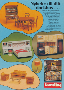 Reklam för dockmöbler från Lundby