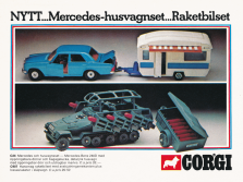 Reklam för två olika leksaksset från Corgi