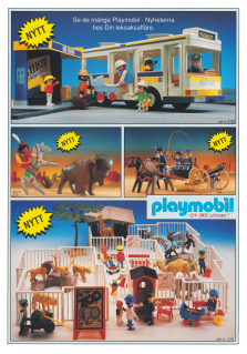 Reklam för Playmobil där en mängd nya leksaker visas upp