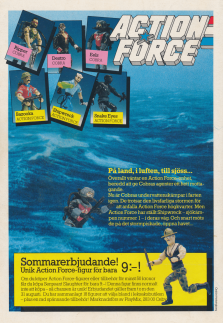 Reklam för leksaksgubbarna i serien Action Force