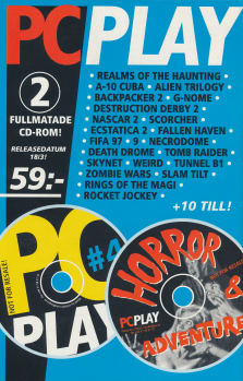 Reklam för tidningen PC Play som skickar med två stycken CD-Rom med massa spel