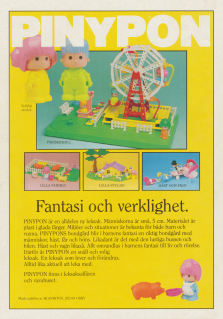 Reklam för den nya leksaken Pinypon som marknadsförs av Scanditoy