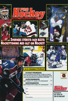 Reklam för sporttidningen Pro Hockey NHL-Magazine