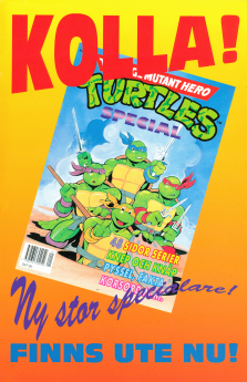 Annons för serietidningen Teenage Mutant HeroTurtles