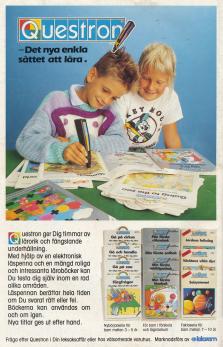 En bild på två barn som leker med med den interaktiva pennan Questron