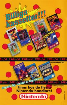 Reklam för olika nya tv-spel från Nintendo