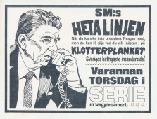 Reklam för tidningen Seriemagasinet och deras insändarsida Heta Linjen
