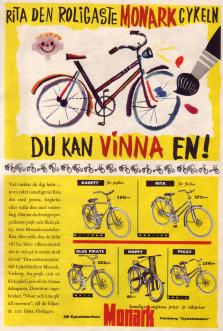 Annons för cykeln Monark i tävlingsformat