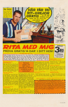 Reklam för Åke Skiölds teckningskurs från 1970
